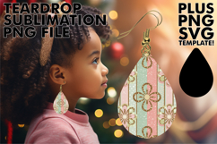 Fun Teardrop Earrings Ideas PNG, Gold Flower Product Image 1