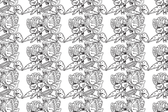 Line art botanical vegetables seamless pattern vector Product Image 1