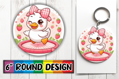 Radiant Keychain Round Style PNG, Cute Goose Product Image 1