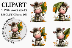 Safari Animals Clipart Watercolor PNG Product Image 1