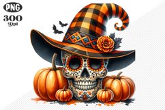 Halloween Skull Sublimation - Clipart PNG Design Product Image 1