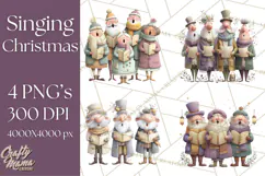 Christmas Carolers Clipart PNG, Holiday Choir Clip Art Product Image 1