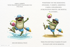 Summer Funny Frogs Clipart Product Image 2
