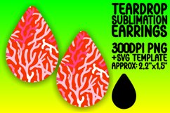 Neon Flare Teardrop Earring Sublimation Design Product Image 1