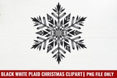 Black White Plaid Christmas clipart PNG Product Image 1
