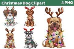 Christmas Dog Clipart Bundle PNG Product Image 4