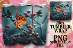 Butterfly and Flower Tumbler - Blooming Sublimation Product Image 1