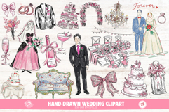 Hand-Drawn Wedding Clipart Product Image 1