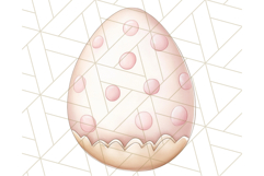 Pastel Pink Easter Bunny Egg and Flowers Clipart PNG Product Image 4