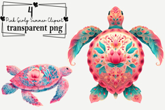 Pink Girly Summer Clipart Watercolor PNG Product Image 1