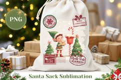 Christmas Elf Santa Sack, Cartoon Christmas Elf Gift Bag Product Image 1