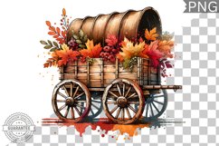 Fall Wagon Garden Sublimation - Fall Clipart PNG Design Product Image 1