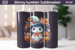 3D Cute Ghost Tumbler | Kids Halloween Tumbler Sublimation Product Image 1