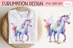 Watercolor unicorn PNG for sublimation | Magical design PNG Product Image 2