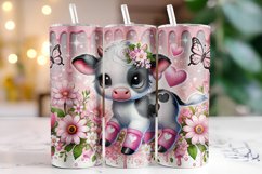 Cow Valentine's Day Tumbler Wrap Sublimation Product Image 1
