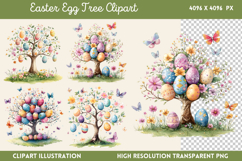Easter Egg Tree Clipart PNG Product Image 1