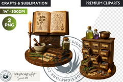 Cosy Witch's Apothecary magic Clipart PNG witchcraft graphic Product Image 1