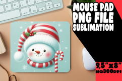 Radiant Mouse Mat Sublimation PNG, Snowman Product Image 1