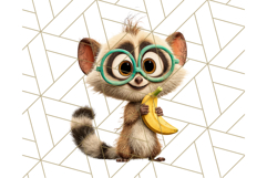 Cute Safari Animal Clipart with Jungle Accessories Png Product Image 4