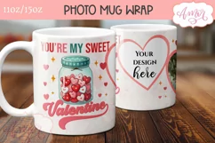 Cute Valentines Photo Mug Wrap template PNG for Sublimation Product Image 3