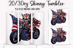 Cat Ride An American Flag - Tumbler Sublimation Design Product Image 1
