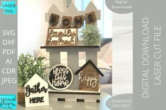 Home Tiered Tray Glowforge Laser cut svg Product Image 1