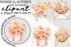 Whimsical Mother's Day Flowers Clipart Watercolor png Product Image 7