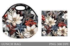 Flowers Lunch Bag. Flowers Lunch Bag Sublimation Product Image 1