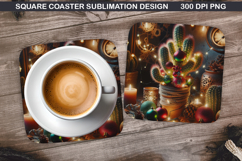 Christmas Coaster Sublimation, Christmas Coaster PNG Design Product Image 1