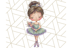 Ballerina Clipart PNG, Cute Ballet Girl Illustration Art Product Image 4