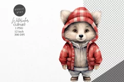 Christmas clipart, Wolf clipart, Winter clipart Product Image 1