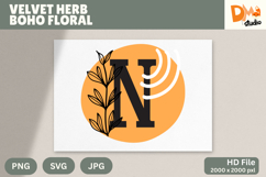 Velvet Herb Boho Floral Monogram Product Image 1