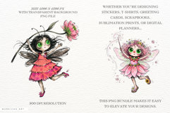 Whimsical Summer Fairy Girl Png Clipart Product Image 2