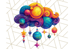 Whimsical Celestial Moon and Stars Clipart Constellation Png Product Image 4