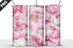 3D Flowers Tumbler Wrap | Sublimation Design | Tumble PNG Product Image 5
