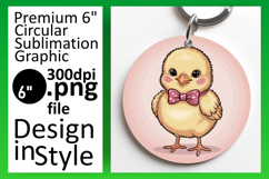 Artistic Round Design Keychain Template , Valenines Animals Product Image 1