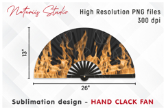 Colored Fire Pattern - HAND CLACK FAN Sublimation. Product Image 1