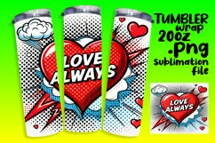 DIY Tumbler Wrap Digital File , 3D Heart Product Image 1