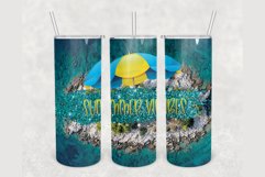 Summer Vibes Beach Glitter 20 oz sublimation design tumbler Product Image 1