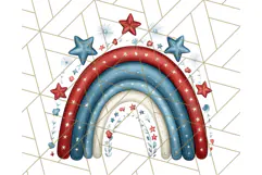 Patriotic Scandinavian Rainbow Clipart PNG, 4th Of July Png Product Image 4
