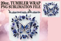 Spring Blossoms Butterfly Tumbler Wrap - 20oz 3D Product Image 1
