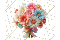 Pastel Flower Bouquet PNG Clipart, Elegant Floral Art Product Image 4