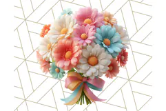 Pastel Flower Bouquet PNG Clipart, Elegant Floral Art Product Image 4