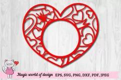 Heart Frame,Valentine Card,Heart Papercut SVG, Product Image 3