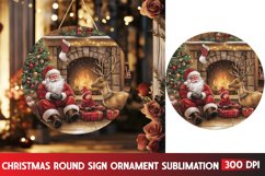 Christmas Ornaments Round Sign PNG, Christmas Round Sign PNG