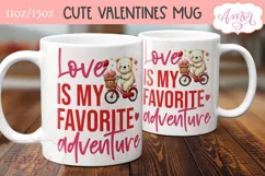 Cute Valentine mug wrap PNG, Love mug template sublimation Product Image 3
