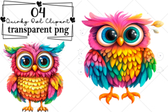 Watercolor Quirky Owl Clipart Watercolor PNG Product Image 1