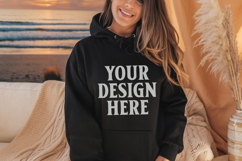 Black Gildan 18500 Hoodie Sweatshirt Mockup, 185 mock up Product Image 1