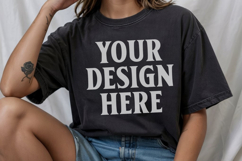 Comfort Colors 1717 Black TShirt Mockup, CC1717 mockup, Tran Product Image 1