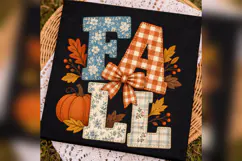 Fall Pumpkin PNG, Vintage Floral Plaid Autumn Design Product Image 2